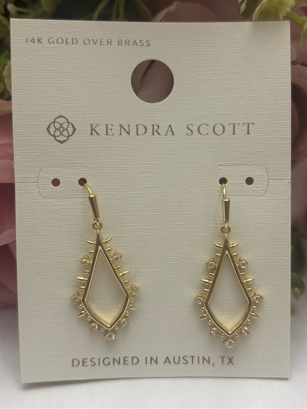 Kendra Scott Gold Teardrop Spike Dangle Earrings